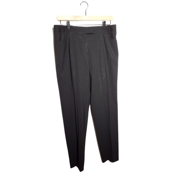Lafayette 148 New York Pants - Lafayette 148 Womens Irving Pants Black Tapered Leg Mid Rise Pleated Size 6